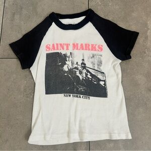 Brandy Melville John Galt Saint Marks New York City baby doll cropped tee OS